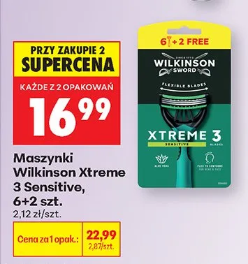 Maszynki do golenia Wilkinson Sword Xtreme 3 Sensitive 8-pak promocja w Biedronka