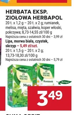 Herbata ekspresowa ziołowa Herbapol Koper włoski promocja w Stokrotka