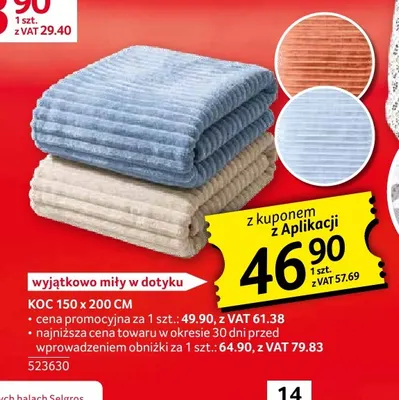 Koc 150x200 cm promocja w Selgros