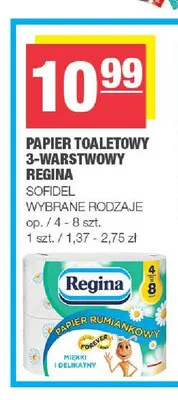 Papier toaletowy 3-warstwowy Regina promocja w SPAR
