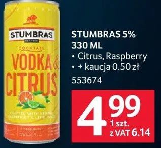 Napój Stumbras Vodka Citrus 5% 553674 promocja w Selgros