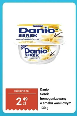 Serek homogenizowany Danio o smaku waniliowym promocja w Biedronka