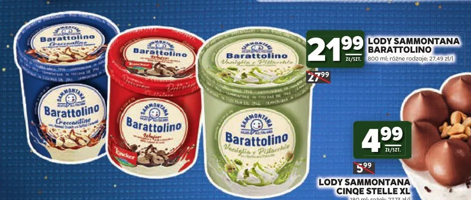 Lody Sammontana Barattolino Wafer promocja w Stokrotka
