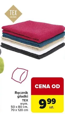 Ręcznik gładki Tex promocja w Carrefour