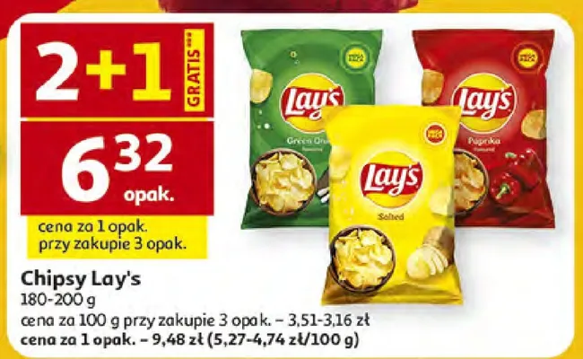 Chipsy różne rodzaje promocja w Auchan