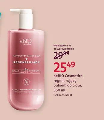 Regenerujący balsam do ciała beBIO Cosmetics promocja w Rossmann