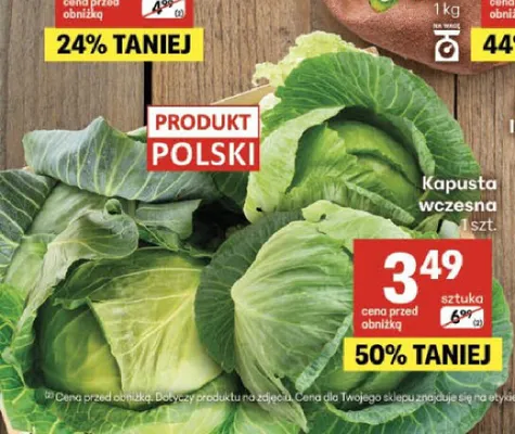 Kapusta wczesna polska promocja w Delikatesy Centrum
