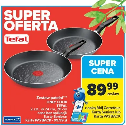 Zestaw patelni Only Cook Tefal 2 szt., ø 24 cm, 28 cm promocja w Carrefour