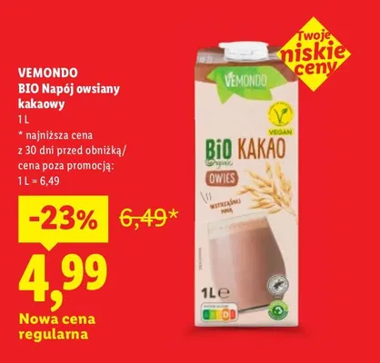 Napój owsiany kakaowy Vemondo promocja w Lidl