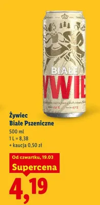 Piwo Żywiec Białe Pszeniczne promocja w Lidl