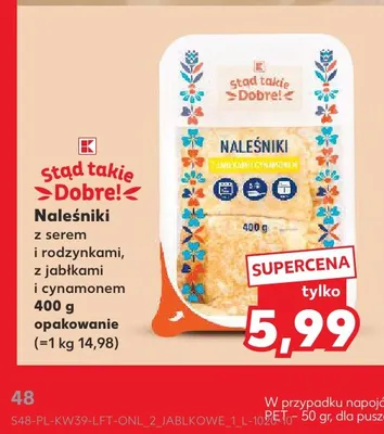 Naleśniki z jabłkami i cynamonem Stąd Takie Dobre! promocja w Kaufland