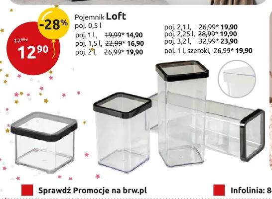 Pojemnik Loft poj. 2,1 l promocja w Black Red White