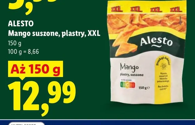 Mango suszone plastry XXL Alesto promocja w Lidl