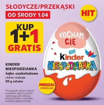 Jajko czekoladowe niespodzianka różne rodzaje promocja w Kaufland