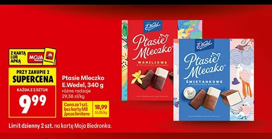Ptasie Mleczko E.Wedel śmietankowe promocja w Biedronka