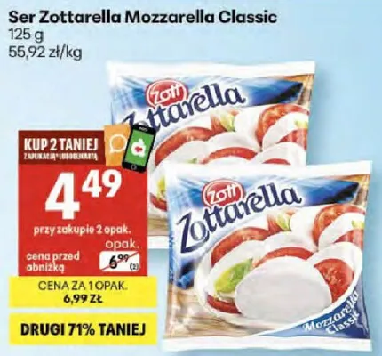 Ser Zottarella Mozzarella Classic promocja w Delikatesy Centrum