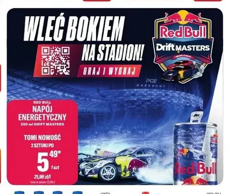 Napój energetyczny Drift Masters Red Bull promocja w Tomi Markt