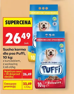 Sucha karma dla psa z wołowiną promocja w Biedronka