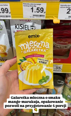 Galaretka mleczna o smaku mango-marakuja promocja w Dino