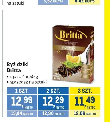 Ryż dziki Britta promocja w Makro