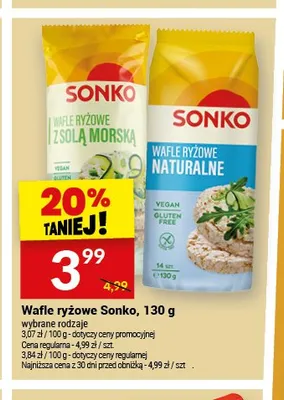 Wafle ryżowe Sonko z solą morską promocja w Twój Market