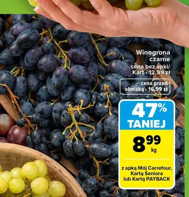 Winogrona czarne promocja w Carrefour Market