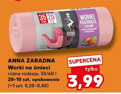 Worki na śmieci Anna Zaradna 35/60l 20-10szt. promocja w Kaufland
