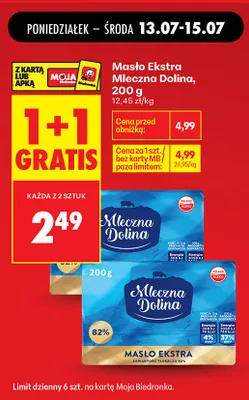 Masło Ekstra Mleczna Dolina promocja w Biedronka