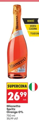 Wino bezalkoholowe, musujące Spritz Orange 0% promocja w Biedronka