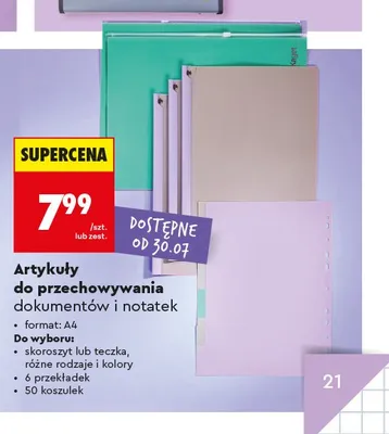 Przekładki A4 Kayet promocja w Biedronka