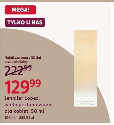 Woda perfumowana dla kobiet Jennifer Lopez Enduring Glow promocja w Rossmann