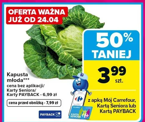 Kapusta włoska promocja w Carrefour Market