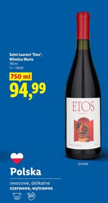 Wino czerwone Saint Laurent Etos promocja w Lidl