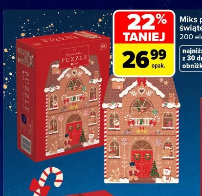 Miks puzzli świątecznych 200 elementów Interdruk promocja w Carrefour