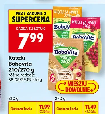 Kaszka manna o smaku owocowym Bobovita promocja w Biedronka
