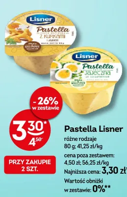 Pasta Pastella z kurkami i jajkiem Lisner promocja w Żabka
