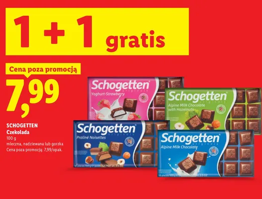 Czekolada Schogetten Alpine Milk Chocolate promocja w Lidl
