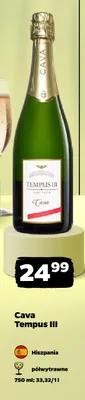 Wino musujące Cava Tempus III promocja w Netto