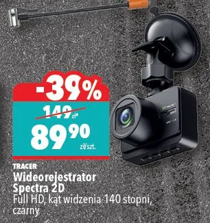Wideorejestrator Spectra 2D full HD, kąt widzenia 140 stopni, czarny Tracer promocja w Biedronka Home