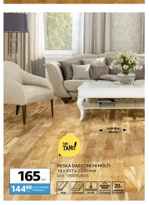 Deska Dąb Conchi Molti 14x207x2200 mm Barlinek promocja w Komfort