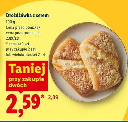 Drożdżówka z serem promocja w Lidl