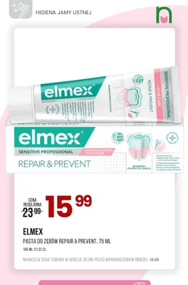 Pasta do zębów Elmex Sensitive Professional Repair & Prevent promocja w Drogerie Natura