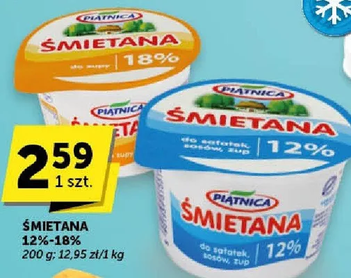 Śmietana 12%-18% promocja w Euro Sklep
