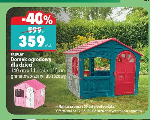 Domek ogrodowy dla dzieci PALPLAY 140cm x 111cm x 115cm różowy promocja w Biedronka
