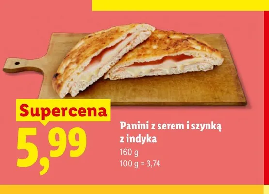 Panini z serem i szynką z indyka promocja w Lidl