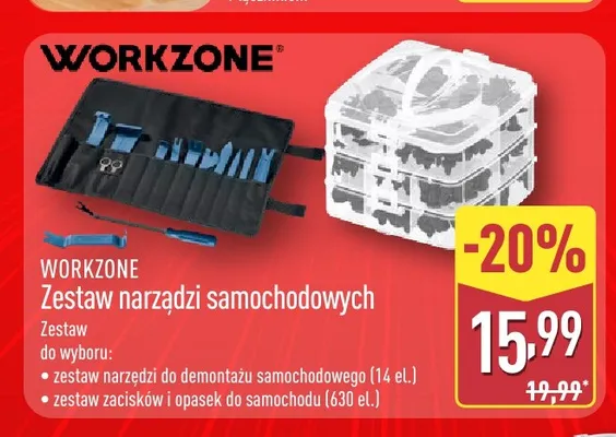 Zestaw narzędzi do demontażu samochodowego Workzone 14-elementowy promocja w Aldi