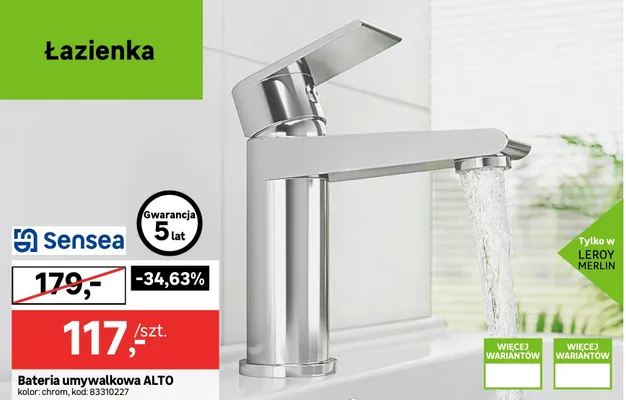 Bateria umywalkowa Alto promocja w Leroy Merlin