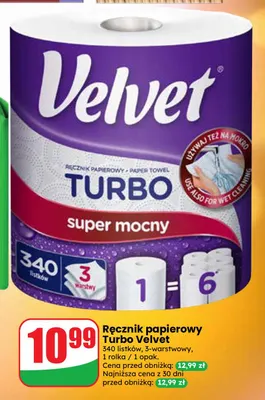Ręcznik papierowy Turbo Velvet promocja w Dino
