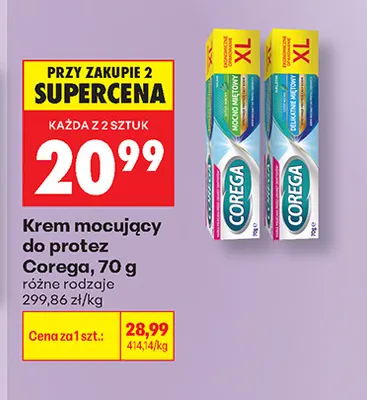 Krem mocujący do protez Corega mocno miętowy promocja w Biedronka