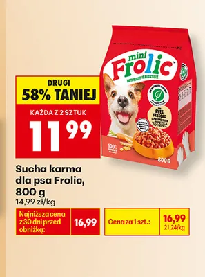 Sucha karma dla psa Frolic Mini promocja w Biedronka